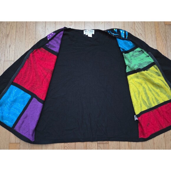 Vintage Jack B. Quick Women's Sweater Cardigan Long Sleeve Sequin Black Size XL - Picture 7 of 7